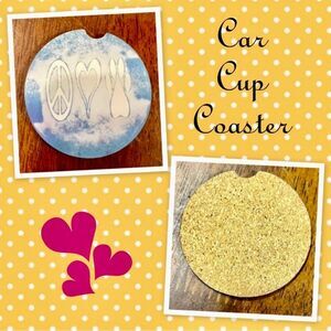 Peace, Love, Dogs Car Cup Coaster